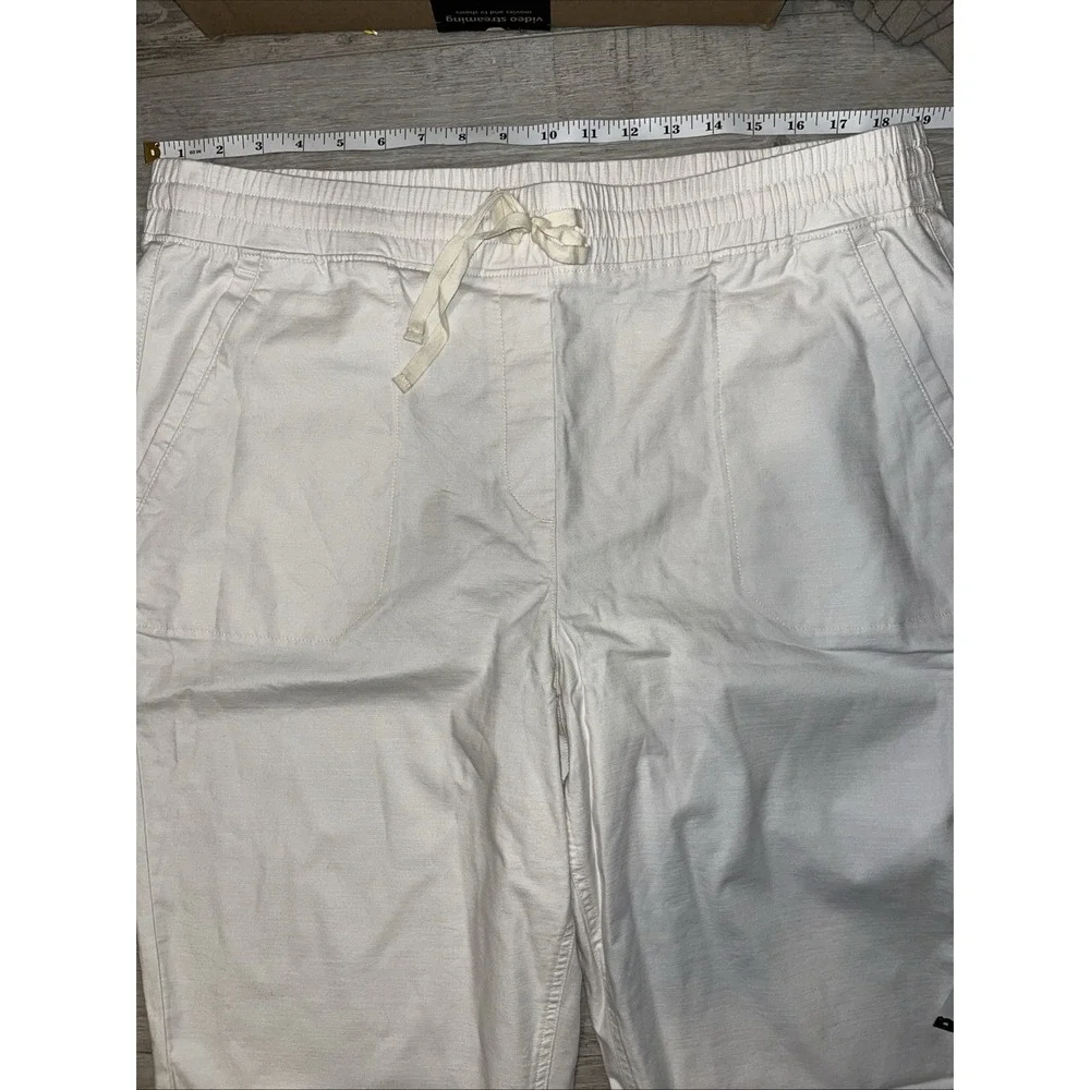 Talbots Womens Elastic Waist Pants Size 14 Relaxed Beachy Coastal Lagenlook NWT